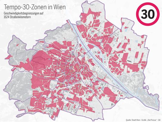 Plan des zones 30 de Vienne